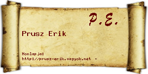 Prusz Erik névjegykártya
